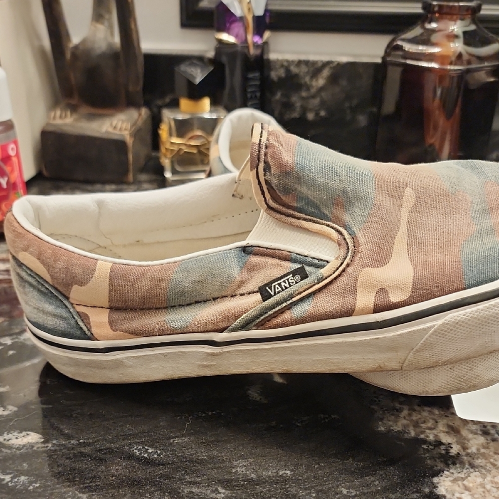 Vans Green and Brown Sneakers Slip-On Style